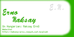 erno maksay business card
